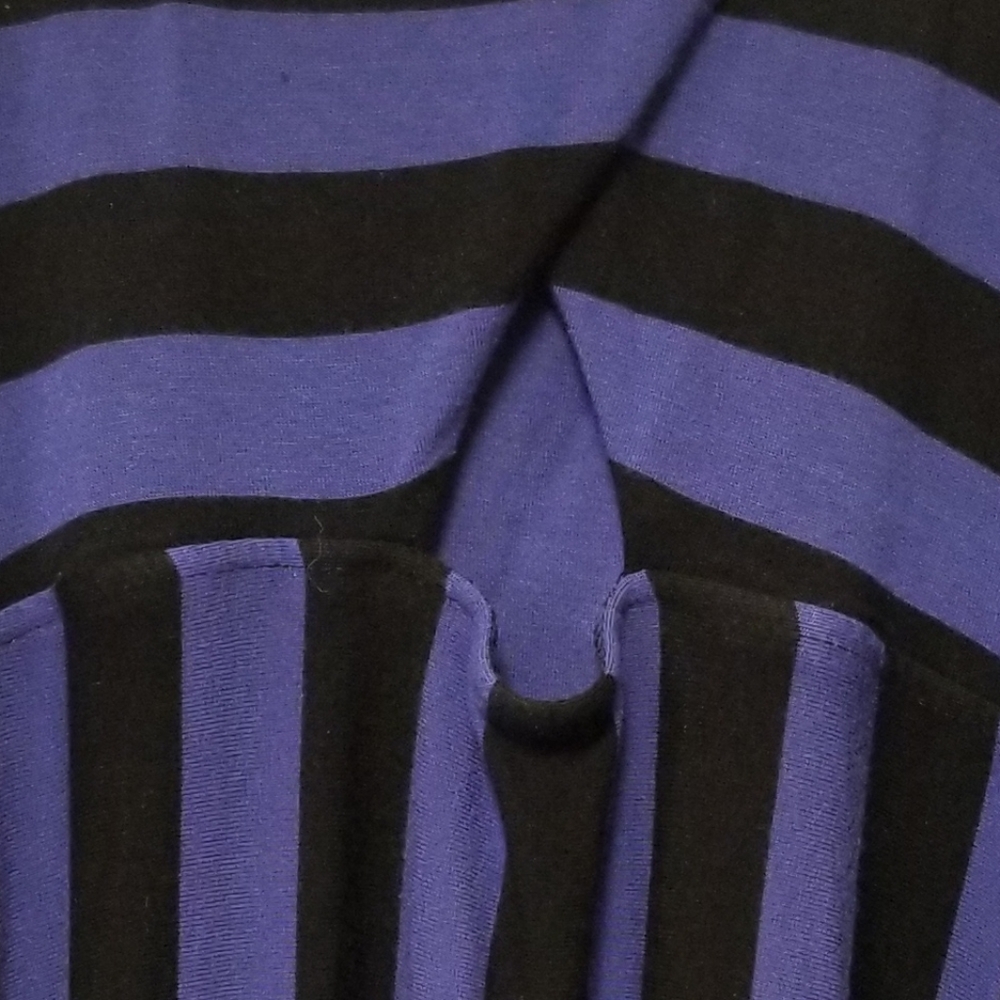 Black and Blue Striped Strapless Maxi Dress - Picture 4 of 5